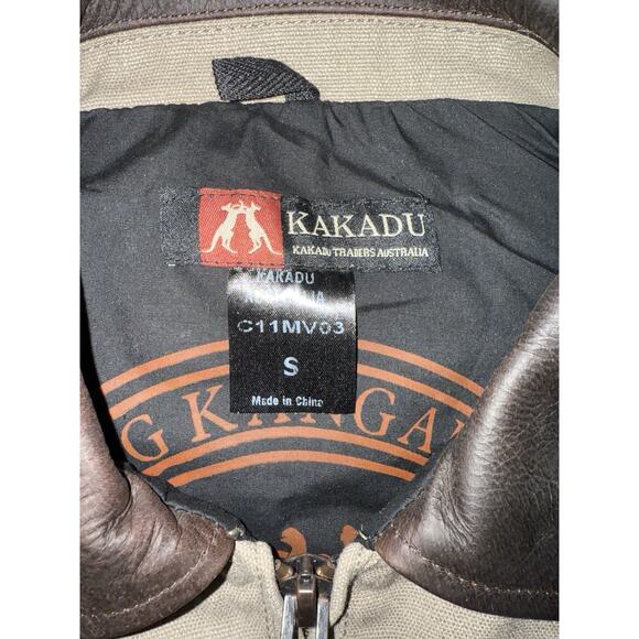 KAKADU Traders Australia Brown Concealed Carry Canvas Vest Leather Trim‎ S EUC - Picture 12 of 15